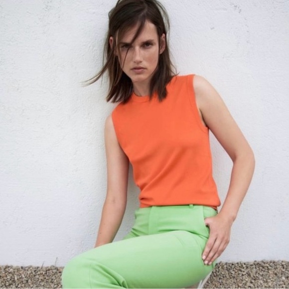 Zara Tops - Zara Sleeveless Knit Top Orange Large